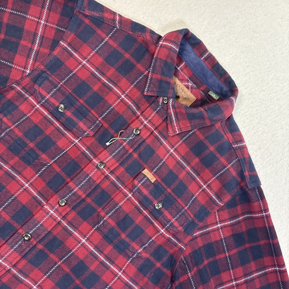 NWOT Orvis Mens Flannel Shirt Jacket Large Red Plaid Button Down Shacket